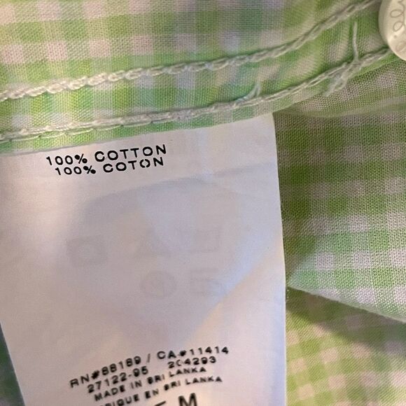 Lilly Pulitzer A Pea in the Pod Collection Maternity Top Green Gingham Checked M - Picture 9 of 10